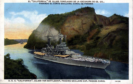 USS California in Canal