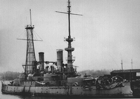 USS Oregon in port