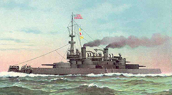 USS Oregon in gray scheme